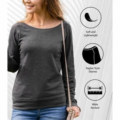 Women's - Disney - Christmas - Family In The Forest Lightweight French Terry Wide Neck Long Sleeve Graphic Shirt 5 Women's - Disney - Christmas - Family In The Forest Lightweight French Terry Wide Neck Long Sleeve Graphic Shirt - Image 3