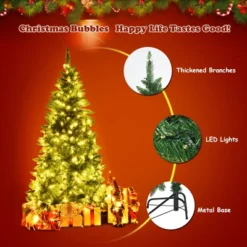 Costway 6ft Pre-lit PVC Artificial Half Christmas Tree 250 LED Lights -Northlight Decor Sale GUEST 013833ca c9a1 486a 8ae3 ebde352c4b4f