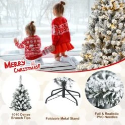 Costway Prelit 7.5ft Christmas Tree Flocked Xmas Snowy Tree 450 LED Lights -Northlight Decor Sale GUEST 026ac470 2ee8 472e 8e75 3ddb5c1e7a11