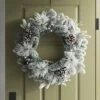 28" Flocked Mixed Greenery With Berries And Pinecones Artificial Christmas Wreath - Wondershop™