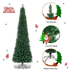 Costway 9FT Pencil Christmas Tree Slim Xmas Tree For Indoor Outdoor Decoration Green 19 Costway 9FT Pencil Christmas Tree Slim Xmas Tree For Indoor Outdoor Decoration Green -Northlight Decor Sale GUEST 03a21ac2 9861 4123 b37b 2425794a0c14