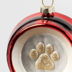 Glass Santa Belt Pet Bowl With Glittered Paw Print Christmas Tree Ornament Red/Black/Gold - Wondershop™: Indoor Decor -Northlight Decor Sale GUEST 05a32794 108e 4bdb 85e4 09da71a74034