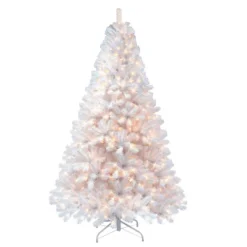 6.5ft Puleo Pre-Lit White Northern Fir Artificial Christmas Tree Clear Lights: Hinged Branches, 400 Incandescent Bulbs -Northlight Decor Sale GUEST 074520f2 83b9 4408 bc3a af270c80ae64