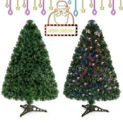 Costway 3Ft Pre-Lit Fiber Optic PVC Christmas Tree Tabletop Plastic -Northlight Decor Sale GUEST 07cf59a5 db6f 44ba ae73 d290de374263