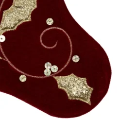 Northlight 20.5-Inch Velvet Gold And Maroon Etched Cuff Christmas Stocking -Northlight Decor Sale GUEST 082a97ad 210a 4524 9866 c078c8e19114