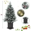 3 Ft Prelit Artificial Christmas Tree, Potted Fake Snow Flocked Christmas Tree With 78 LED Lights, Small Tabletop Battery-Powered Lighted Xmas Tree -Northlight Decor Sale GUEST 08365526 a994 4777 98bf 99a31b90c88b