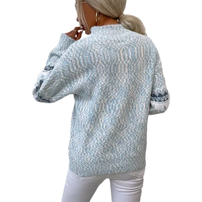 Womens Pullover Sweater Turtleneck Snowflakes Sweater Christmas Sweater Ribbed Knit Long Sleeve Sweater 3 Womens Pullover Sweater Turtleneck Snowflakes Sweater Christmas Sweater Ribbed Knit Long Sleeve Sweater