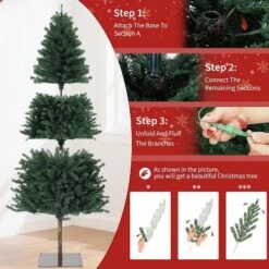6/7.5FT Pre-Lit Pencil Christmas Tree, Slim Artificial Alpine Tree With LED Lights, Metal Stand, Skinny Holiday Decor For Room, Apartment, Office -Northlight Decor Sale GUEST 0cd24f56 d985 4c23 b5f3 62fdf5079be2