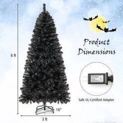 Tangkula 6/7 FT Artificial Halloween Tree Pre-Lit Black Christmas Tree W/ Bendable Top Section -Northlight Decor Sale GUEST 0d95f356 677b 43c7 9f06 f424fa40bc81
