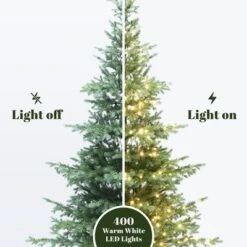 LuxenHome 7Ft Pre-Lit Artificial Pine Christmas Tree With Dusty Green PE Tips & Metal Stand -Northlight Decor Sale GUEST 0db2a328 feee 4550 babf 4d37174a4d8f