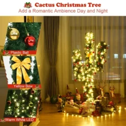 Costway 6Ft Pre-Lit Cactus Christmas Tree LED Lights Ball Ornaments -Northlight Decor Sale GUEST 0ffdd667 6881 4e3a aeec 4dd3427a7189