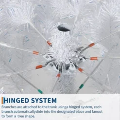 Pre-Lit Snowy White Christmas Tree — 150 LED Lights, 288 Snowy Branch Tips, Metal Stand, Indoor/Outdoor Holiday Decor,4.5FT/6FT/7.5FT/9FT -Northlight Decor Sale GUEST 12a90161 5d8a 42c0 ba4c e5a526e7a015