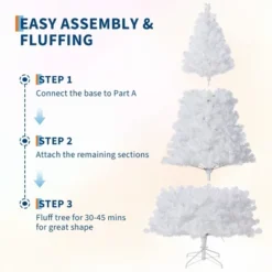 Pre-Lit Snowy White Christmas Tree — 150 LED Lights, 288 Snowy Branch Tips, Metal Stand, Indoor/Outdoor Holiday Decor,4.5FT/6FT/7.5FT/9FT -Northlight Decor Sale GUEST 15ca931f c35d 452e b2ae d218125055c2