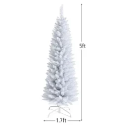 Costway 5ft Unlit Artificial Slim Pencil Christmas Tree With Metal Stand White -Northlight Decor Sale GUEST 165af5e3 93cb 4064 94e5 915aaa5d06b2