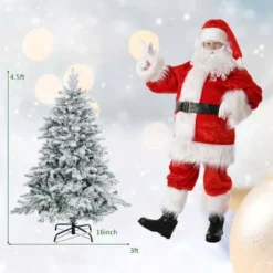 Costway 4.5FT/6FT/7 FT Pre-Lit Flocked Christmas Tree Hinged W/ 120/260/300 LED Lights & 757/1415/1687 Branch Tips -Northlight Decor Sale GUEST 16f16e2f d853 47d0 9540 c3548d2cb26f