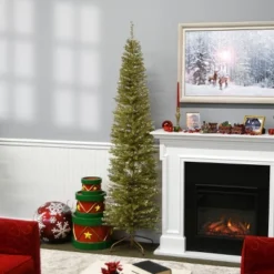 National Tree Company 7' Champagne Tinsel Slim Artificial Christmas Tree 10 National Tree Company 7' Champagne Tinsel Slim Artificial Christmas Tree -Northlight Decor Sale GUEST 1863192b 929d 4c5e 9d9e 7075244f8a52