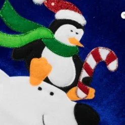 Northlight 24" Large Penguin And Bear Blue Velveteen Christmas Stocking With White Cuff -Northlight Decor Sale GUEST 1891e86b 1bd5 4c39 9e87 b7cb5388f187