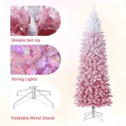 Prelit Ombre Christmas Tree With 230 LED Lights, Flocked Branches, Easy Setup - For Home, Office, Party Decor -Northlight Decor Sale GUEST 19d0f516 a57c 4a76 ac37 8a1e75718456
