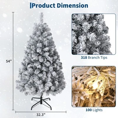 4.5/6/7.5/9/12FT Pre-Lit Artificial Christmas Tree With LEDs, PVC Branch Tips & Metal Stand - Easy Assembly Xmas Tree For Home Office Decor 4 4.5/6/7.5/9/12FT Pre-Lit Artificial Christmas Tree With LEDs, PVC Branch Tips & Metal Stand - Easy Assembly Xmas Tree For Home Office Decor - Image 2