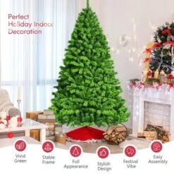 Costway 7.5ft Green Flocked Hinged Artificial Christmas Tree W/ Metal Stand Green -Northlight Decor Sale GUEST 1d38db53 ba05 45b0 a97b 931b1aa1caca