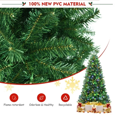 Costway 7ft Pre-lit Hinged Christmas Tree W/ Remote Control & 9 Lighting Modes 8 Costway 7ft Pre-lit Hinged Christmas Tree W/ Remote Control & 9 Lighting Modes - Image 6