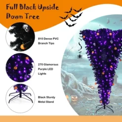 Costway 6ft Upside Down Christmas Halloween Tree Black W/270 Purple LED Lights -Northlight Decor Sale GUEST 1ed7cfae 86fc 42a5 b54a 70fdae5ab761