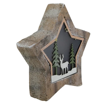 Northlight LED Lighted Star With Reindeer In The Woods Scene Christmas Decoration - 13.25" 4 Northlight LED Lighted Star With Reindeer In The Woods Scene Christmas Decoration - 13.25" - Image 2
