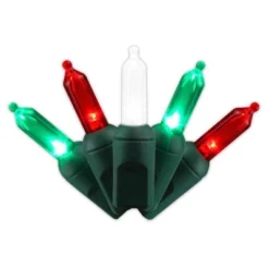 Celebrations Platinum LED T5 Red/Green/Pure White 50 Ct String Christmas Lights 25 Ft.