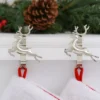 Original MantleClip 2ct Christmas Stocking Holder With Reindeer Icons Silver: Fits Up To 3" Mantels, Protective Pads -Northlight Decor Sale GUEST 22164f06 1e56 4e25 bd8c c82c287e048f
