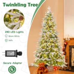 Costway 6/7.5/9 FT Artificial Christmas Tree Hinged Xmas Tree With 765/1135/1871 Branch Tips 280/470/690 Lights -Northlight Decor Sale GUEST 22332b02 b35a 431d 9f80 5d9b9fbf6f39