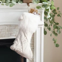 Cookie Stocking (Set Of 2) - White - 12" X 20" - Safavieh