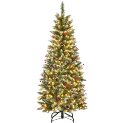Costway 5 FT Pre-Lit Artificial Christmas Tree With 408 Snowy Branch Tips 250 LED Lights -Northlight Decor Sale GUEST 25611f00 32a5 44d5 9190 b9f78ce09e5c