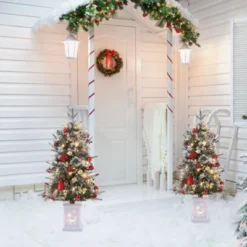 3ft Small Christmas Tree Pre-Lit Artificial Christmas Tree With 78 Led Lights, Snow Flocked Xmas Tree W/Base, Timer Function, Battery Operated -Northlight Decor Sale GUEST 27326432 6f30 4235 bfa9 26563a05ea57