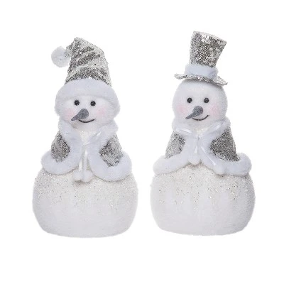 Transpac Foam Glitz Snowman Decor Set Of 2 Christmas Home Decorations Polyester Decorative Objects 3 Transpac Foam Glitz Snowman Decor Set Of 2 Christmas Home Decorations Polyester Decorative Objects