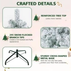 Costway 4.5ft Pre-Lit Premium Snow Flocked Hinged Artificial Christmas Tree W/150 Lights -Northlight Decor Sale GUEST 2c0010aa f600 44ea a5fd a85952d28f9a