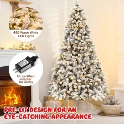Costway Prelit 7.5ft Christmas Tree Flocked Xmas Snowy Tree 450 LED Lights -Northlight Decor Sale GUEST 2c943e4a 58a2 497f 8fe8 3281e09668ea