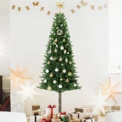 6/7.5FT Pre-Lit Pencil Christmas Tree, Slim Artificial Alpine Tree With LED Lights, Metal Stand, Skinny Holiday Decor For Room, Apartment, Office -Northlight Decor Sale GUEST 2c9fbfe0 ee02 416e 85f8 090f2f5cf515