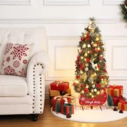 Christmas Tree With 85 Lights, Pre-Lit Artificial Mini Christmas Tree With 8 Mode Includes Red Berries & Sleigh Base For Front Door, Porch -Northlight Decor Sale GUEST 2f13cad2 4e53 448a a51b caddb6ad2658