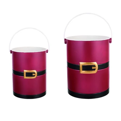 Transpac Metal Santa Belt Buckets Set Of 2 Christmas Decorations Multicolored Tabletop Decor For Home And Gifts 3 Transpac Metal Santa Belt Buckets Set Of 2 Christmas Decorations Multicolored Tabletop Decor For Home And Gifts