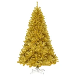 Costway 7.5Ft Hinged Unlit Artificial Tinsel Christmas Tree Holiday,Silver ,Gold -Northlight Decor Sale GUEST 3151d490 34ba 4aac bb1d 8d468aca3b80