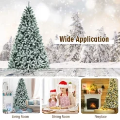 Costway 8ft Pre-lit Snow Flocked Hinged Christmas Tree W/1502 Tips & Metal Stand -Northlight Decor Sale GUEST 33904707 da43 4320 bdbb 55ced3b66528