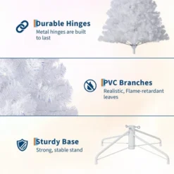 Pre-Lit Snowy White Christmas Tree — 150 LED Lights, 288 Snowy Branch Tips, Metal Stand, Indoor/Outdoor Holiday Decor,4.5FT/6FT/7.5FT/9FT -Northlight Decor Sale GUEST 353d5084 4086 4258 a477 d872f90f5249