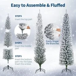 Artificial Christmas Tree – Snow Flocked Full Tree With Warm Incandescent Lights, Branch Tips & Foldable Stand, Holiday Decoration For Home & Party -Northlight Decor Sale GUEST 38a1f341 ea5d 49bd 996b c125a3d0405c