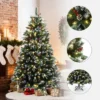 LuxenHome 6Ft Pre-Lit Artificial Pine Christmas Tree With Frosted Tips, Pinecones, And Red Berries Green -Northlight Decor Sale GUEST 39434f1e 1529 4618 bc0c 5f9d2cc5b88d