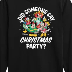 Boys' - Disney - Mickey And Friends Did Someone Say Christmas Party Long Sleeve Graphic T-Shirt