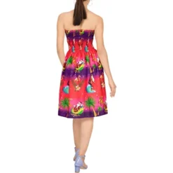 LA LEELA Women's Casual Beach Christmas A Line Slit Mini Dresses Tube Top Short Strapless Santa Dress For Women One Size Pink Santa Reindeer Sleigh -Northlight Decor Sale GUEST 3dc99a95 8a87 4d64 a389 9351af8c6c1e