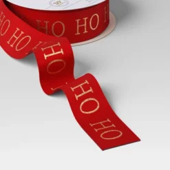 30' Christmas Fabric Ribbon Red Glitter Ho Ho Ho On Satin - Wondershop™ -Northlight Decor Sale GUEST 3ec2e324 8d88 41f1 a1b6 27d2f5955292