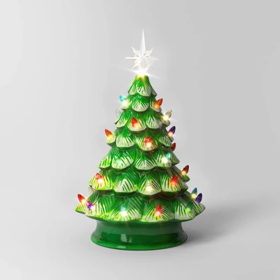 14.5" Battery Operated Lit Ceramic Christmas Tree - Wondershop™ 6 14.5" Battery Operated Lit Ceramic Christmas Tree - Wondershop™ - Image 4