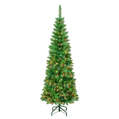 National Tree Company First Traditions Pre-Lit Pencil Rowan Hinged Artificial Christmas Tree Multicolor Lights 6 National Tree Company First Traditions Pre-Lit Pencil Rowan Hinged Artificial Christmas Tree Multicolor Lights - Image 4