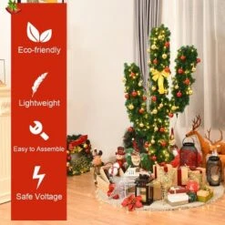 Costway 5Ft Pre-Lit Cactus Christmas Tree LED Lights Ball Ornaments -Northlight Decor Sale GUEST 40b92529 c58e 4df4 9282 b22933d272c2